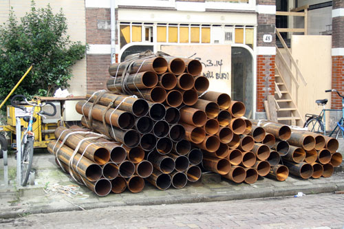 heien met stalen buizen